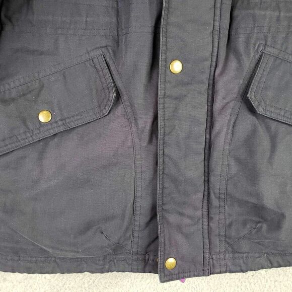 Vintage Woolrich Jacket L Large Blue Puffer Hooded Down Parka USA Button Zip - Picture 12 of 13